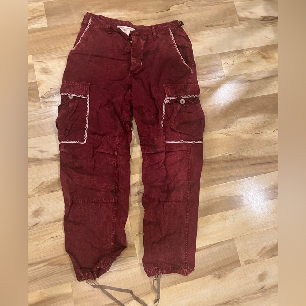Free People X Tricia Fix Cargo Pants with White Accents